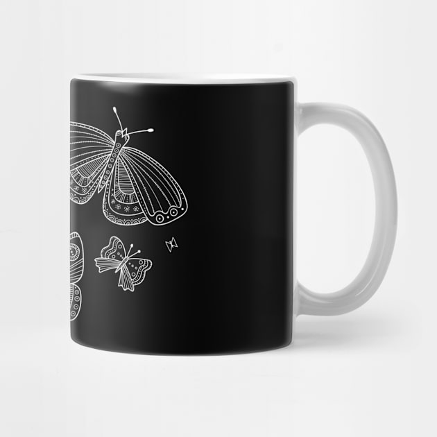 Butterflies line art white by yuliia_bahniuk